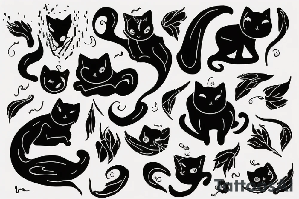 simple black cat ghost with white blanket tattoo idea simple black cat ghost with white blanket tattoo idea