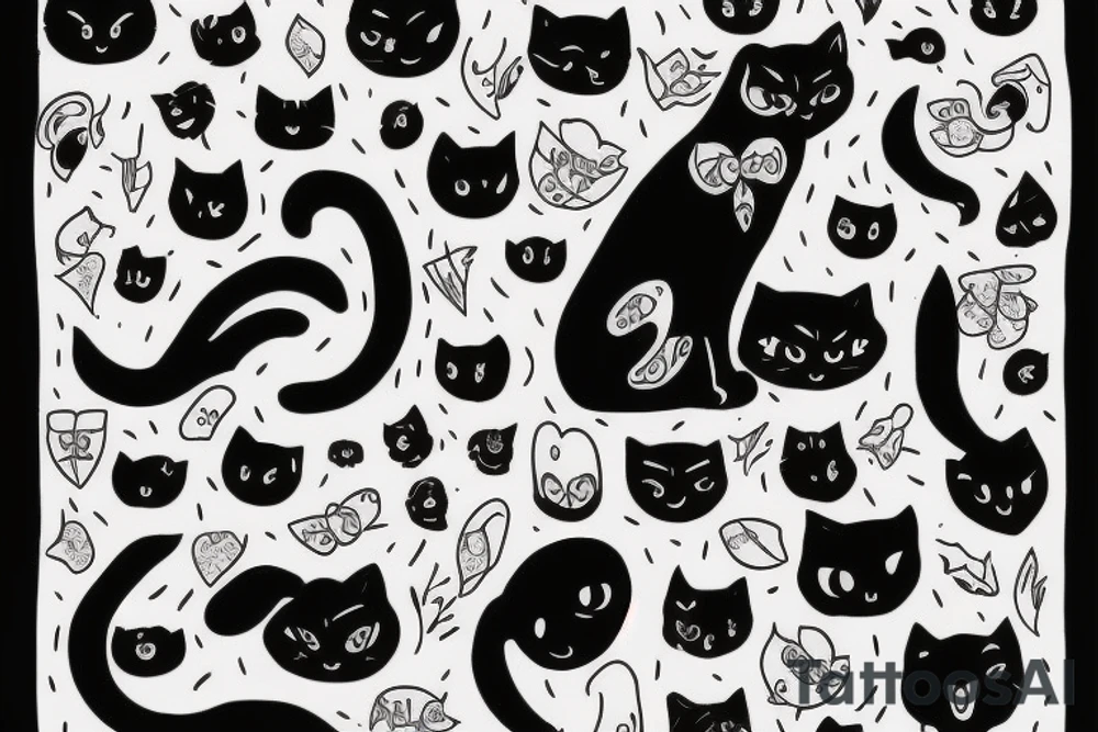 simple black cat ghost with white blanket tattoo idea simple black cat ghost with white blanket tattoo idea
