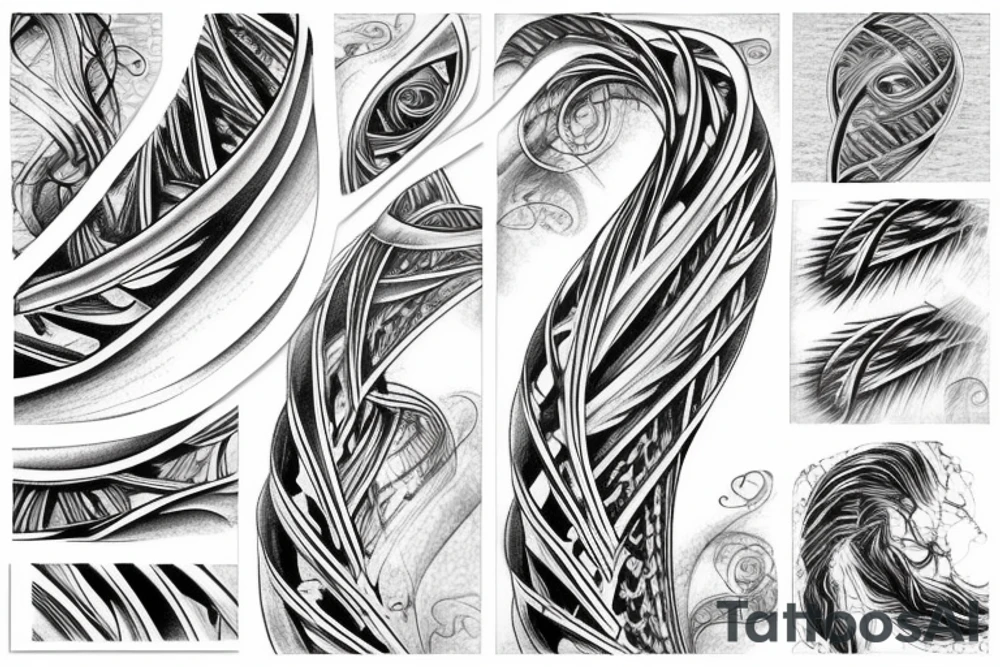 waterfall double helix tattoo idea
