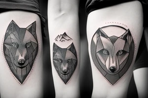 mountain, forest, wolf, mountain goat, mountain walk, couple, water, wildlife tattoo idea