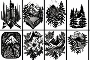 mountain, wildlife tattoo idea