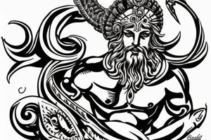 Neptun, god of see, Powerful tattoo idea