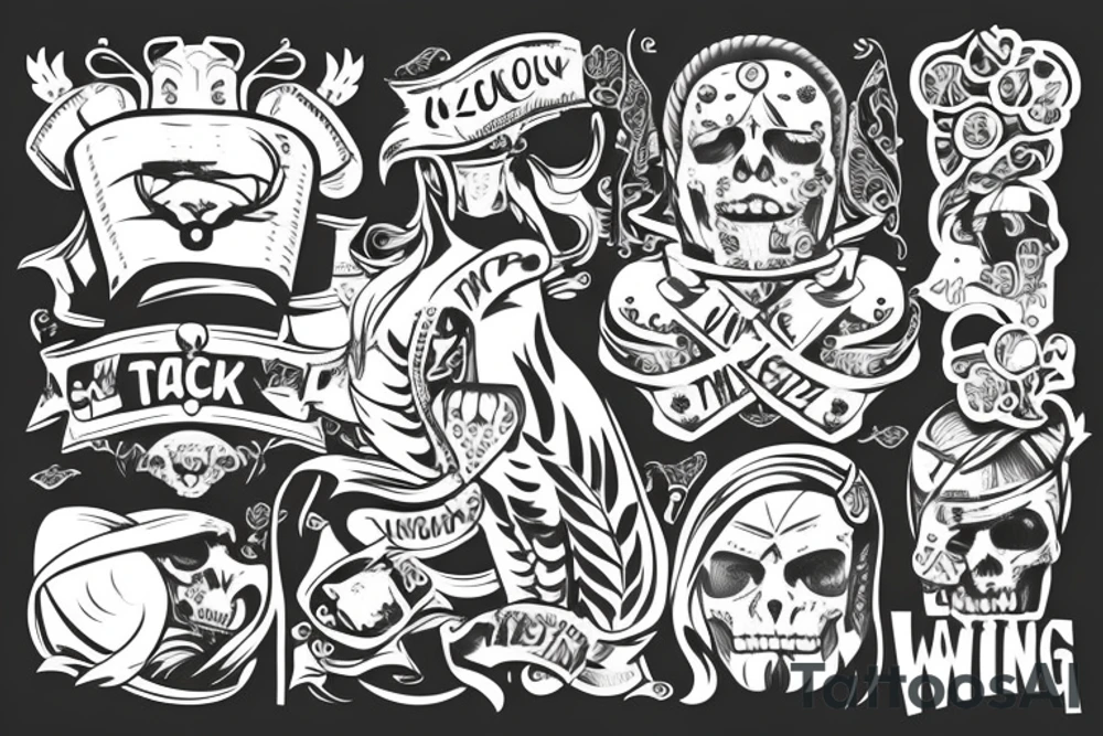 Wiking z tarczą i mieczem tattoo idea