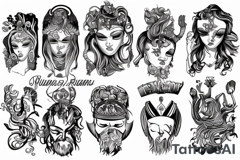 Zeus z piorunami tattoo idea