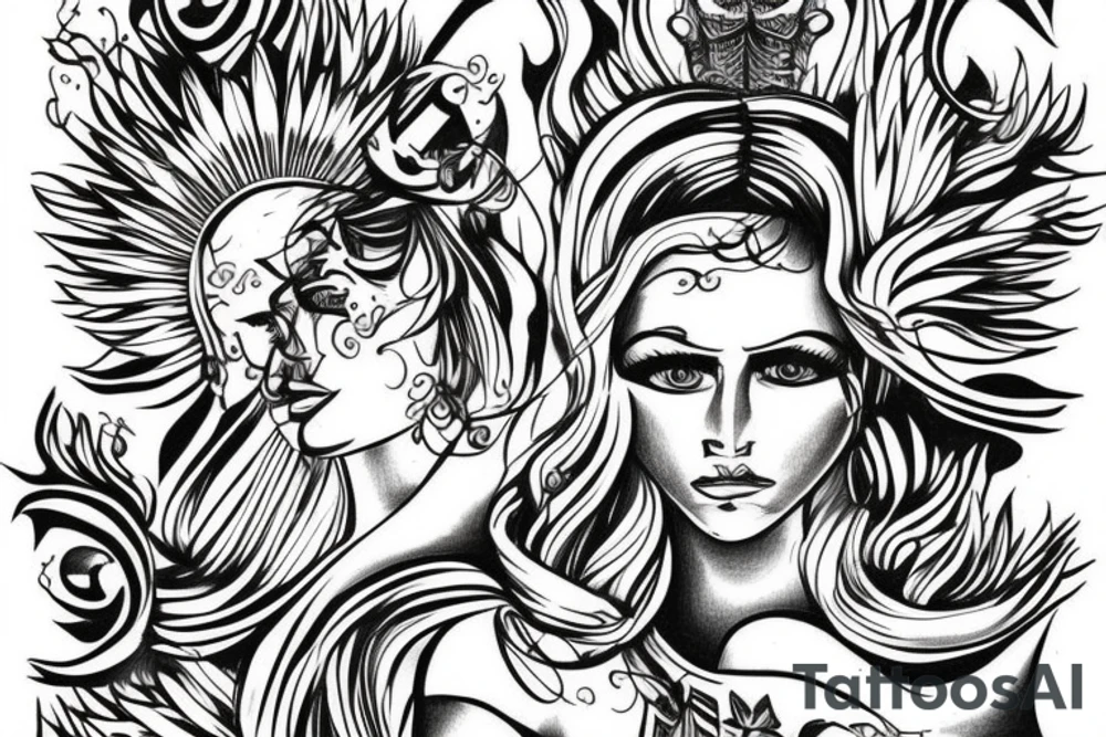 Zeus z piorunami tattoo idea