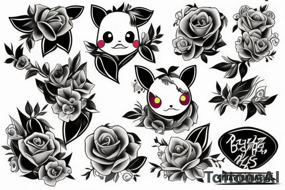 Pikaczu błyskający tattoo idea