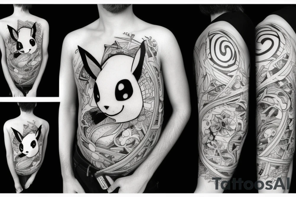 Pikaczu błyskający tattoo idea