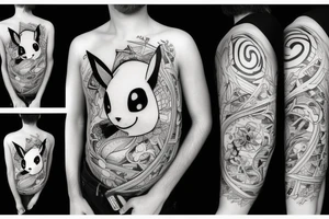 Pikaczu błyskający tattoo idea