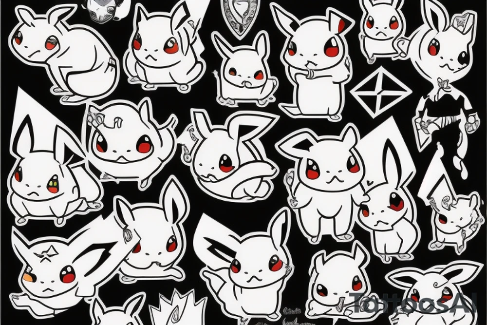 Pikaczu błyskający tattoo idea