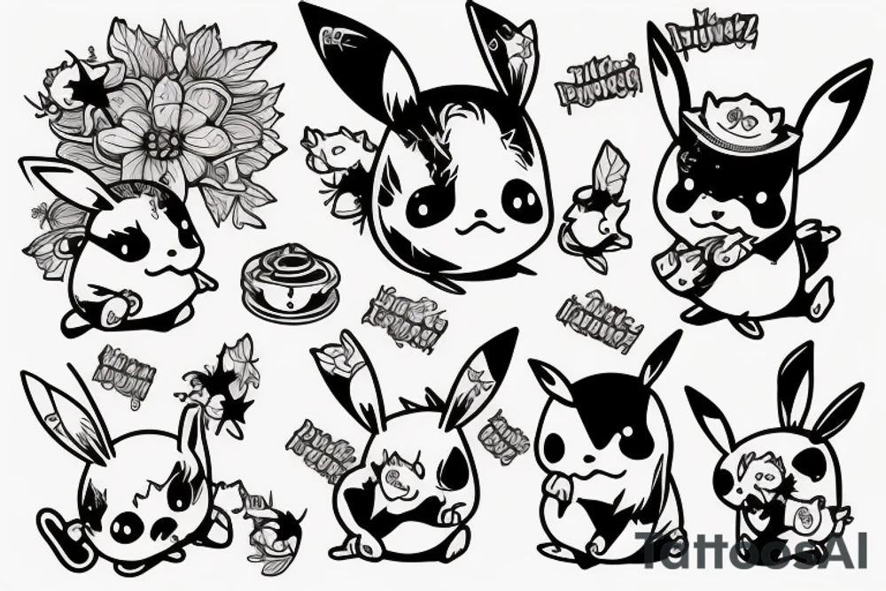 Pikaczu błyskający tattoo idea