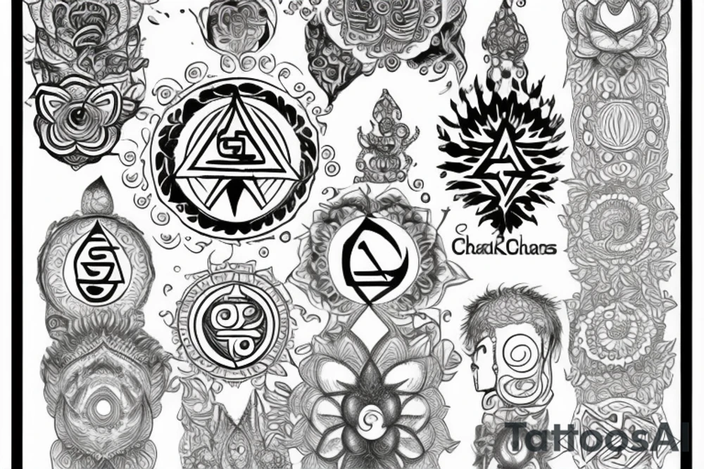 Back chakras tattoo idea