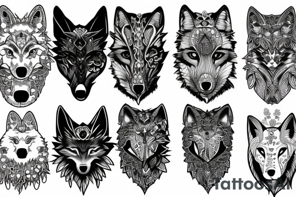 Wolf hoodie girl tattoo idea