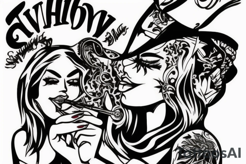 EviL Rich hommi smokes a blunt with totally hot chick tattoo idea