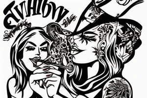 EviL Rich hommi smokes a blunt with totally hot chick tattoo idea