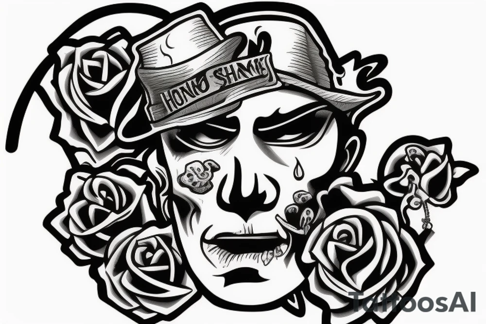 EviL hommie smokes a blunt with totally hot chick tattoo idea