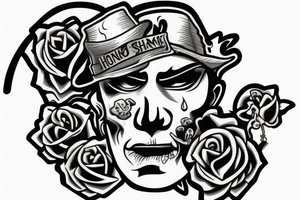 EviL hommie smokes a blunt with totally hot chick tattoo idea