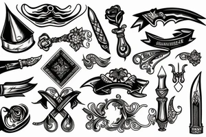 Retro dagger tattoo idea