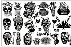 Hommie called EviL smokes a bong tattoo idea