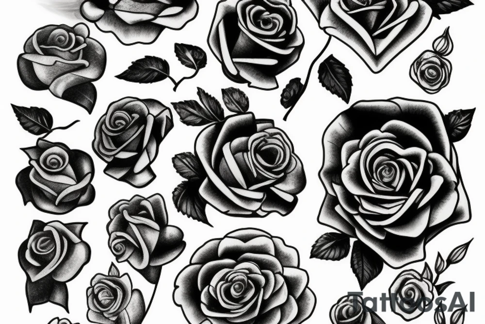 Heart wójt roses tattoo idea