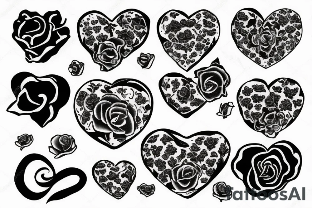 Heart with roses tattoo idea