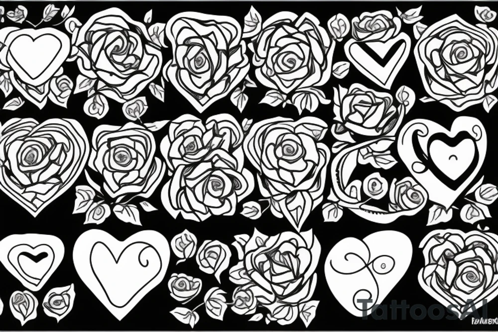 Heart with roses tattoo idea