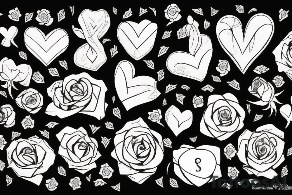 Heart with roses tattoo idea