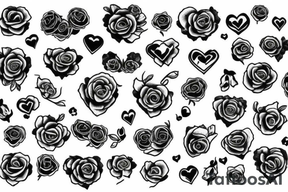 Heart with roses tattoo idea