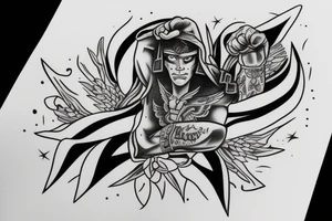 Fighter tattoo for overcoming trauma tattoo idea