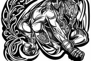 Fighter tattoo for overcoming trauma tattoo idea
