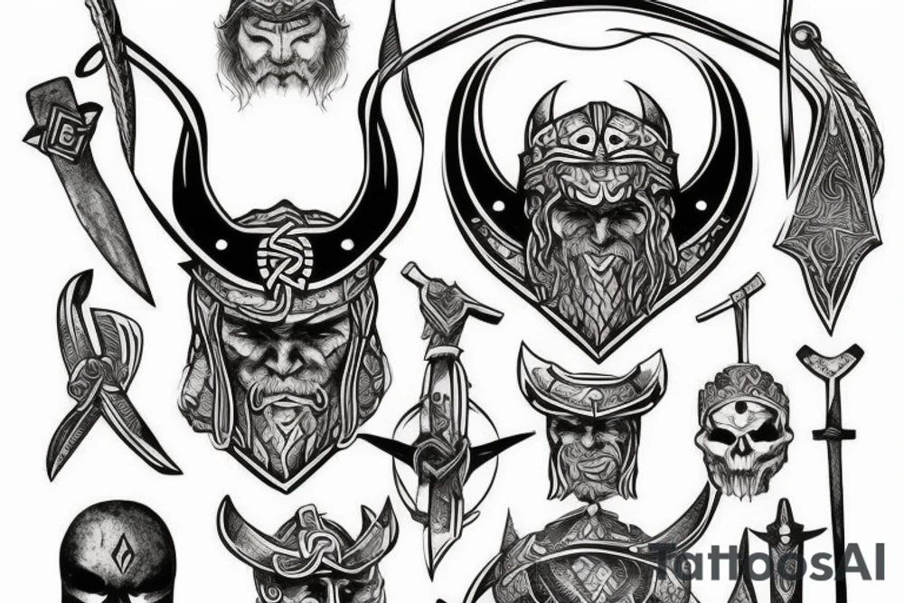 Viking warrior tattoo for overcoming trauma tattoo idea