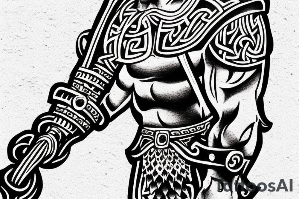 Viking warrior tattoo for overcoming trauma tattoo idea
