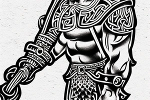 Viking warrior tattoo for overcoming trauma tattoo idea