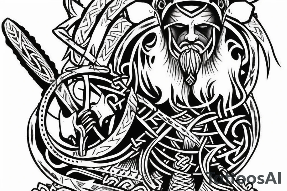 Viking warrior tattoo for overcoming trauma tattoo idea