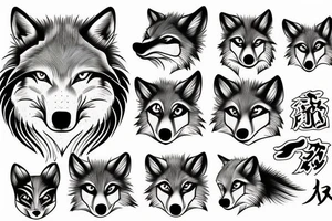 japanese wolf tattoo idea