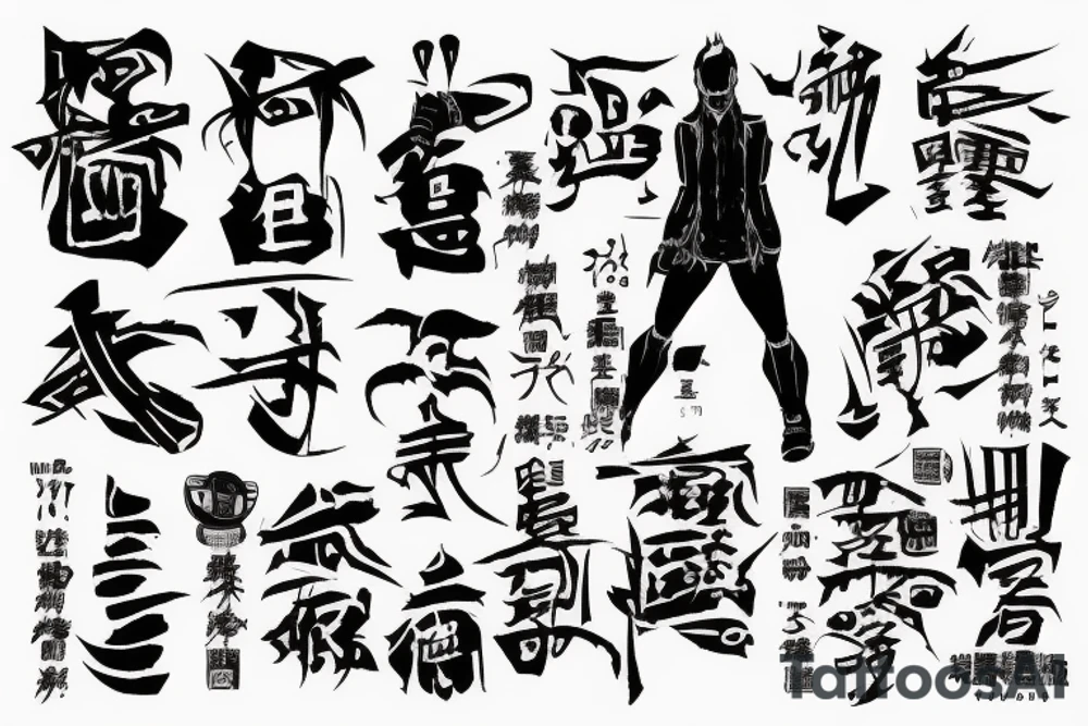 Cyberpunk, Japanese writing tattoo idea