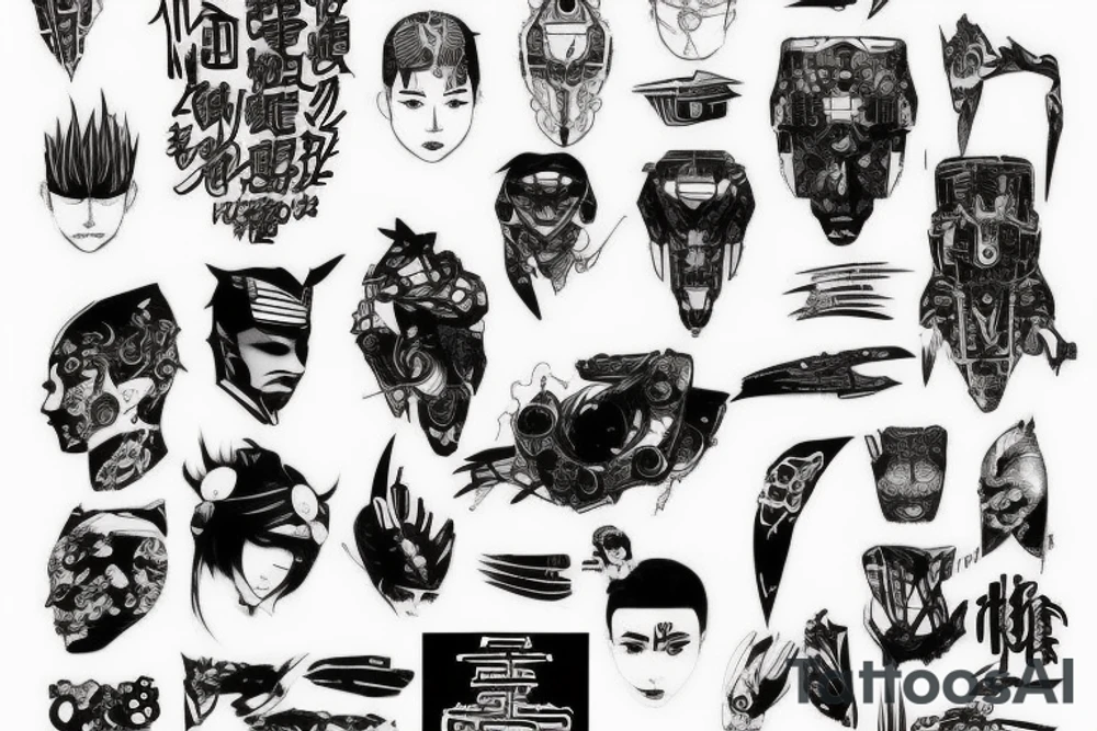 Cyberpunk, Japanese writing tattoo idea