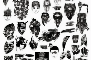 Cyberpunk, Japanese writing tattoo idea