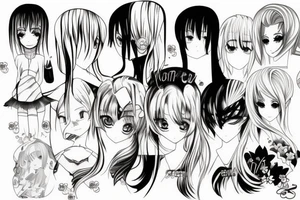 anime girl tattoo idea