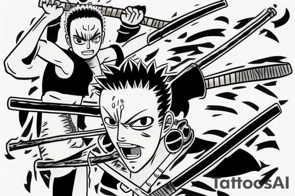 roronoa zoro from one piece tattoo idea