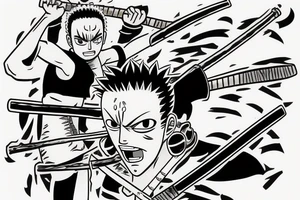 roronoa zoro from one piece tattoo idea