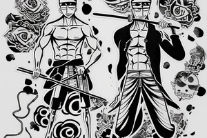 roronoa zoro from one piece tattoo idea