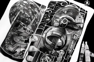 Star trek spaceship is comming from warp tattoo idea