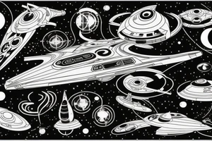 Star trek spaceship is comming from warp tattoo idea