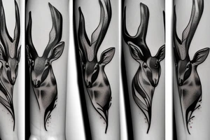 Antilope tattoo for the forearm 
Not a frontal image, side image tattoo idea