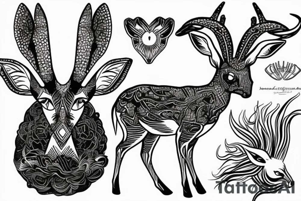 Antilope tattoo for the forearm 
Side antilope tattoo for the forearm tattoo idea