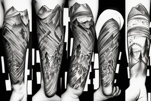Ski jumping and mountain tattoo idea