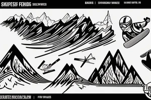 Ski jumping and mountain tattoo idea