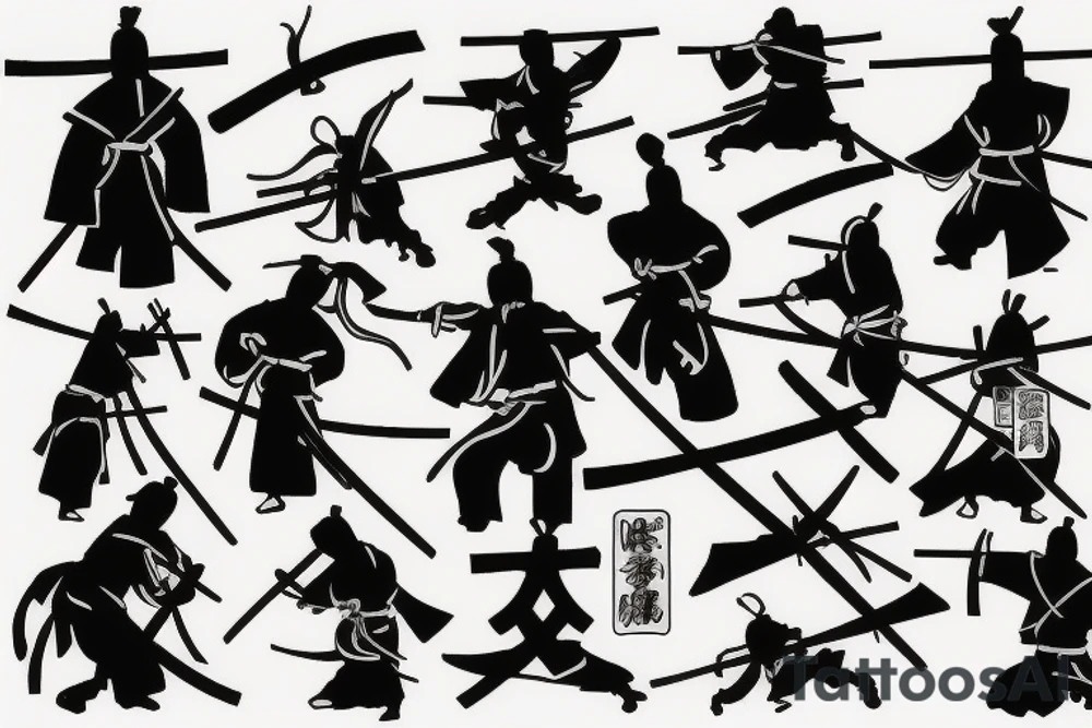 Lonely samurai ninja tattoo idea