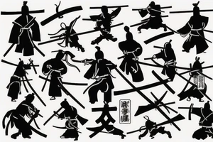 Lonely samurai ninja tattoo idea