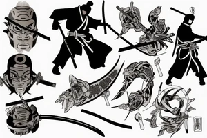 Lonely samurai ninja tattoo idea